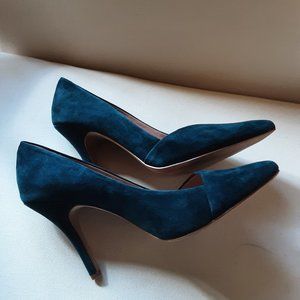 Madewell Forest Green Suede Heels